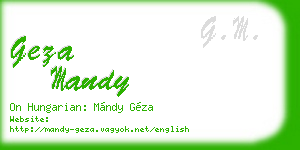 geza mandy business card