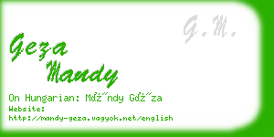 geza mandy business card